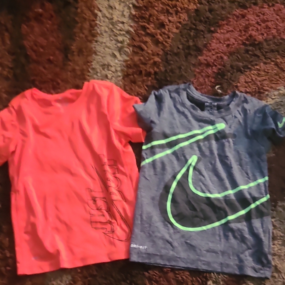 Nike Kids Tees - Bright Red and Charcoal Gray
